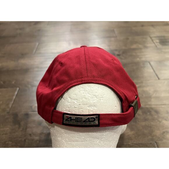 Vintage 90s Ahead Red Wisconsin 1989 USA Flag Collection Strapback Hat Cap - Picture 6 of 8